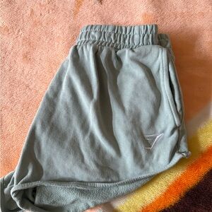 Gymshark Sage Green Fleece Lounge Shorts